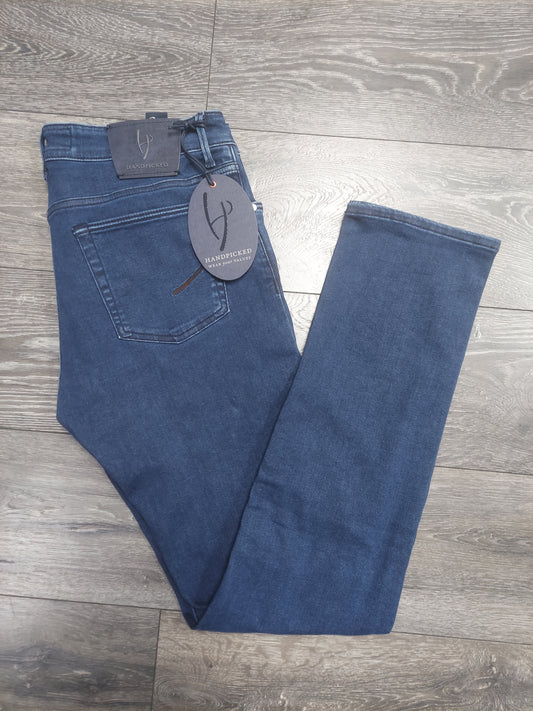 Handpicked-Ravello mid Blue jeans with self coloured stiching