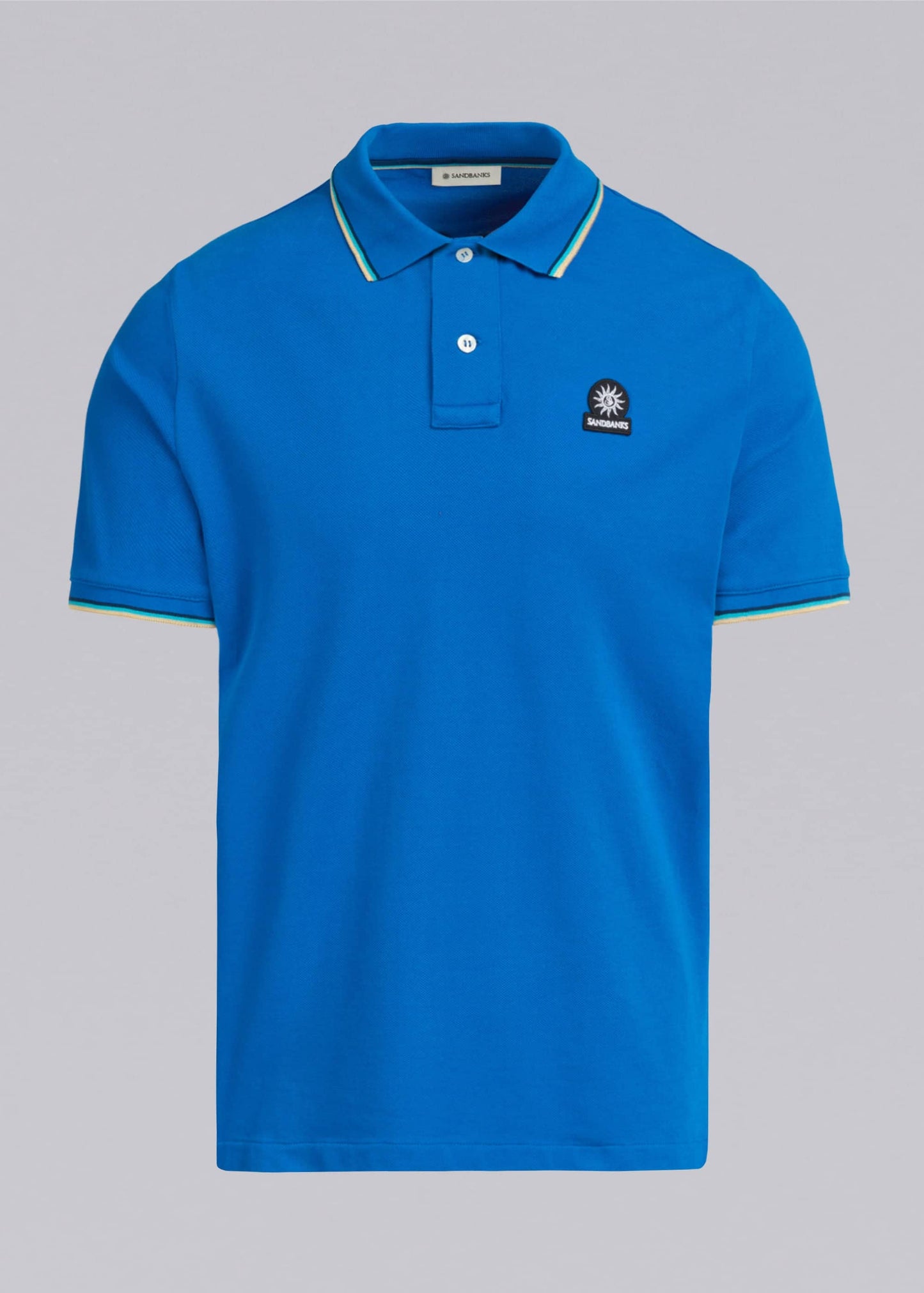 Sandbanks Badge Logo Pique Polo Shirt - Nautical blue